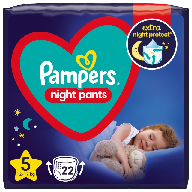 Pampers mähkmed Night Pants Püksmähkmed, suurus 5, 12kg-17kg, 22 tk