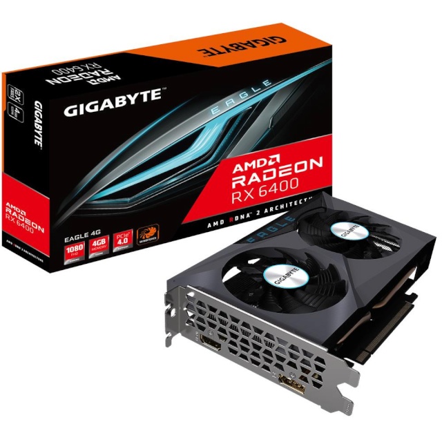 Gigabyte videokaart AMD Radeon RX6400 EAGLE 4GB GDDR6, GV-R64EAGLE-4GD