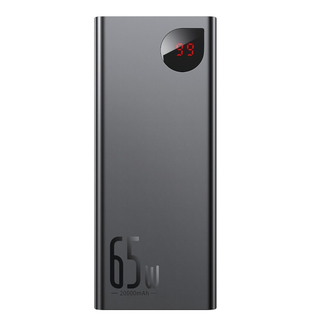 Baseus akupank Adaman Metal Powerbank 20000mAh PD QC 3.0 65W 2xUSB + USB-C + micro USB, must