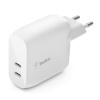 Belkin laadija Charger 40W Dual 20W USB-C PD white