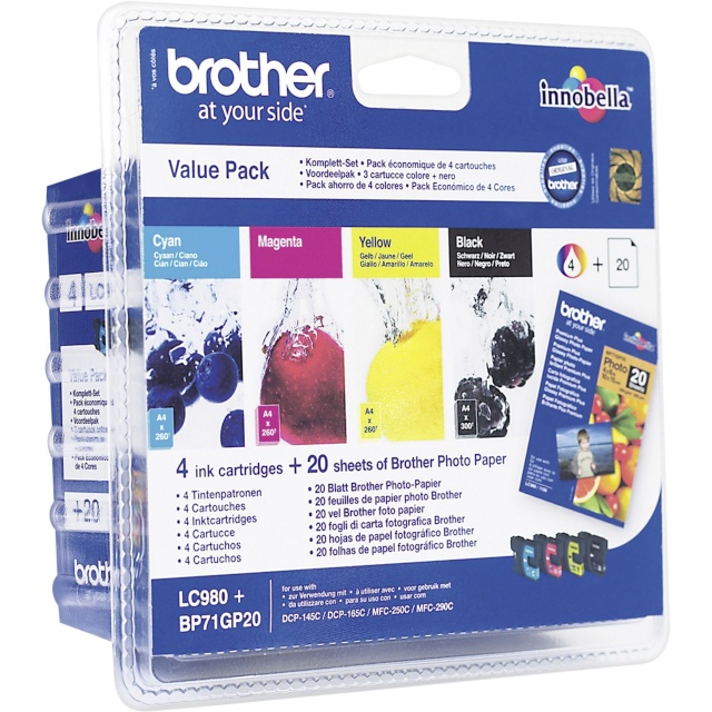 Brother tindikassett LC-980 Value Pack BK/C/M/Y