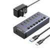 UGREEN USB jagaja Hub 7in1 USB-C, 7x USB-A 3.0 12V 2A (must)