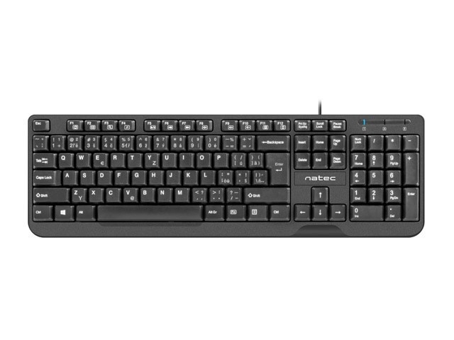 Natec klaviatuur Keyboard Trout Slim must USB CZ/SK