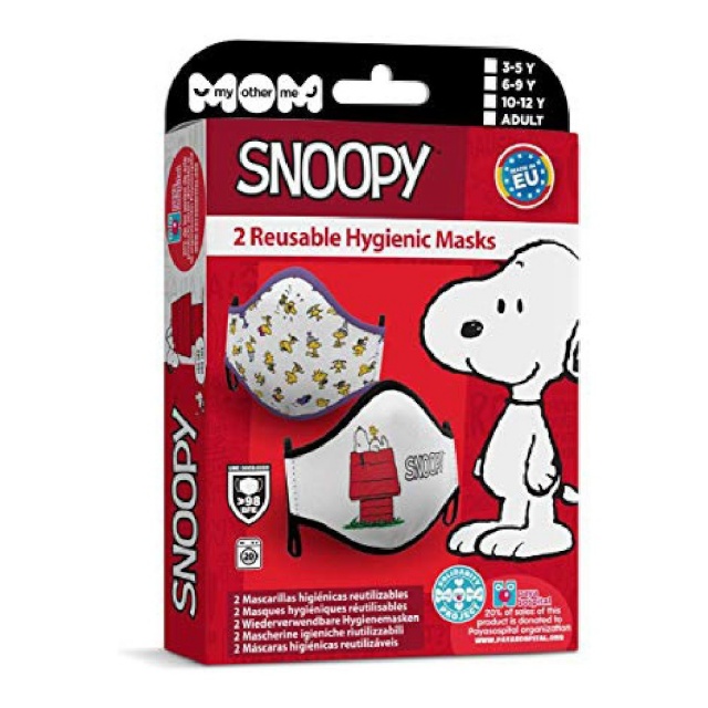 Snoopy hügieeniline taaskasutatav kangasmask/riidemask täiskasvanutele (2tk)