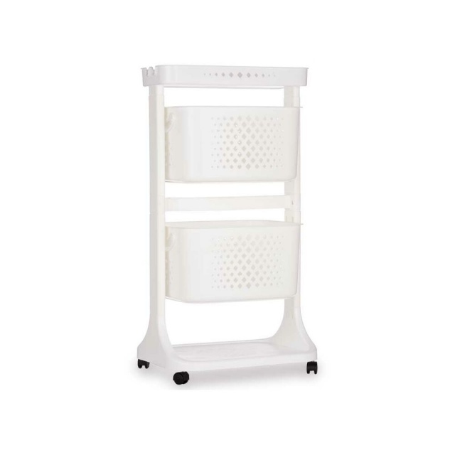 Kinvara köögiviljakäru valge polüpropüleen 33x81x44cm