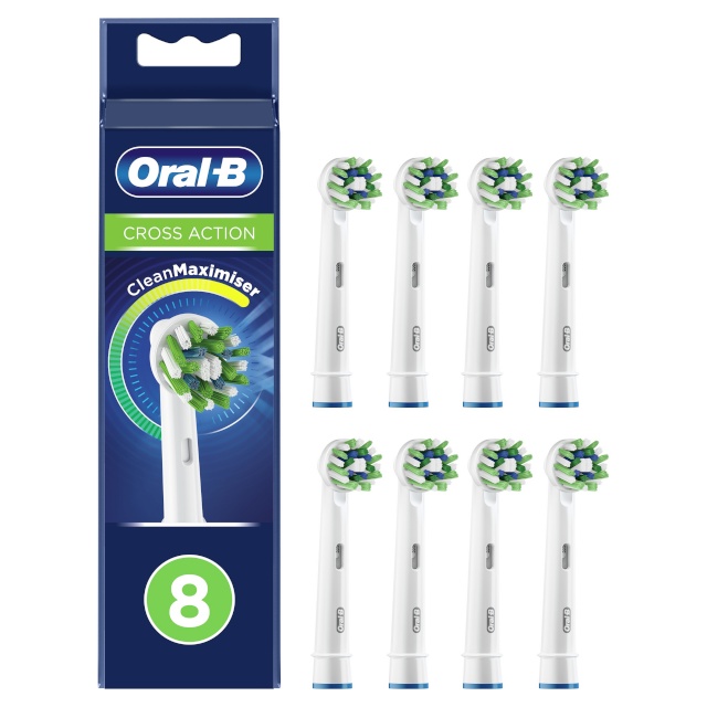 Braun lisaharjad Oral-B Cross Action EB50 8tk., valge