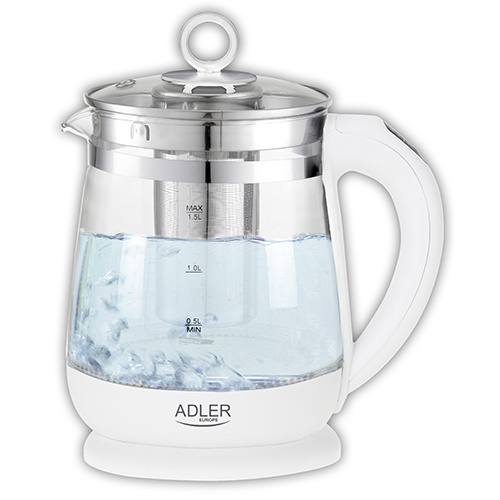 Adler veekeetja AD 1299 Electric Kettle, 2200W, 1,5 L, valge