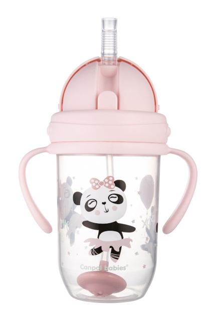 Canpol BABIES mittelekkiv tass EXOTIC ANIMALS, 6m+, 270ml, roosa, 56/606_pin