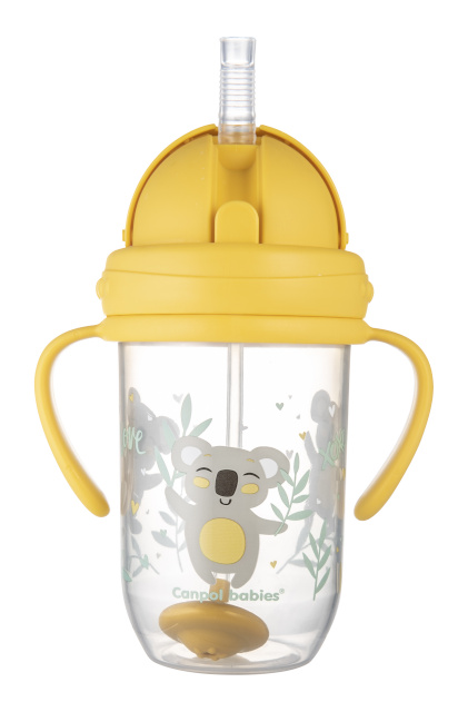 Canpol BABIES mittelekkiv tass EXOTIC ANIMALS, 6m+, 270ml, kollane, 56/606_yel