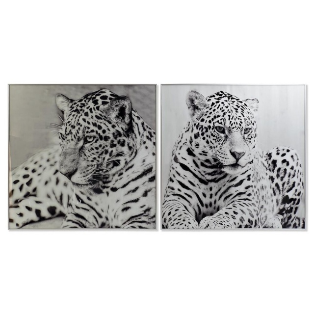 DKD Home Decor maal 100x2,5x100cm Leopard Koloniaalne (2tk)
