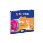 Verbatim toorikud DVD-R 4.7GB 16x AZO 5-pack Slim Case värvilised