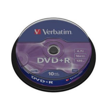 Verbatim toorikud DVD+R 4.7GB 16x AZO Cake 10tk.