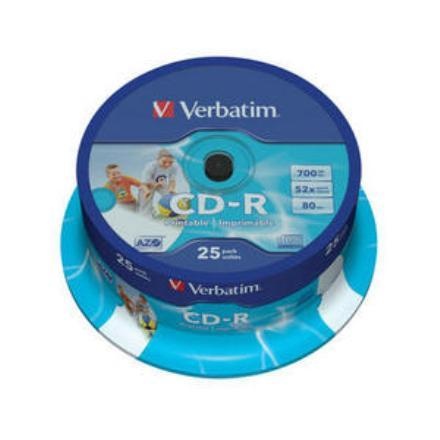 Verbatim toorikud CD-R 80/700MB 52x AZO Printable Cake 25tk.