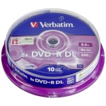 Verbatim toorikud DVD+R DL 8.5GB 8x Cake 10tk.