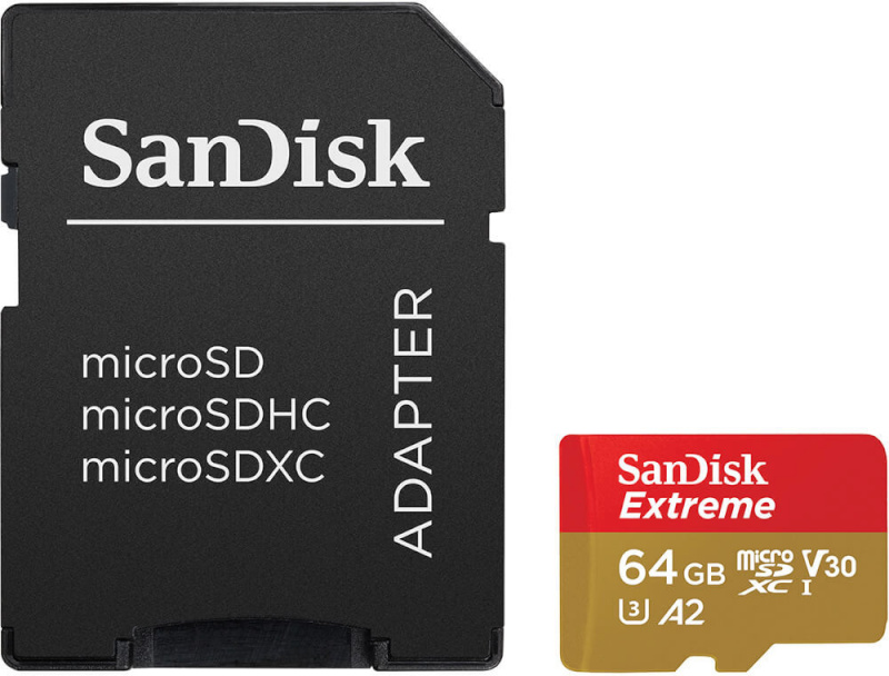 Sandisk mälukaart microSDXC 64GB Extreme + adapter