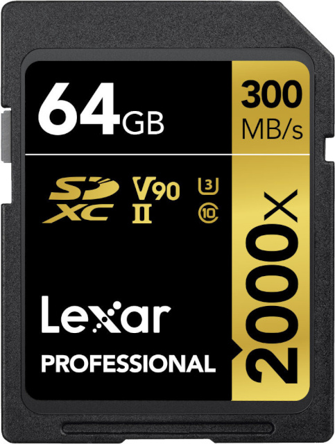 Lexar mälukaart SDXC 64GB Professional 2000x U3 V90 300MB/s