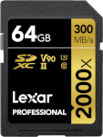 Lexar mälukaart SDXC 64GB Professional 2000x U3 V90 300MB/s