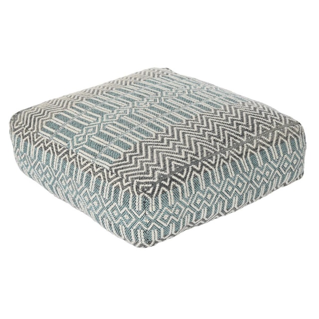 DKD Home Decor padi Põranda Triibud sinine Polüester Puuvill Mündiroheline Alumiinium valge roheline (60x60x25cm)