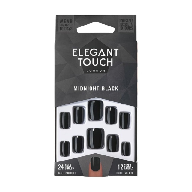 Elegant Touch kunstküüned Core Colour Midnight black (24tk)