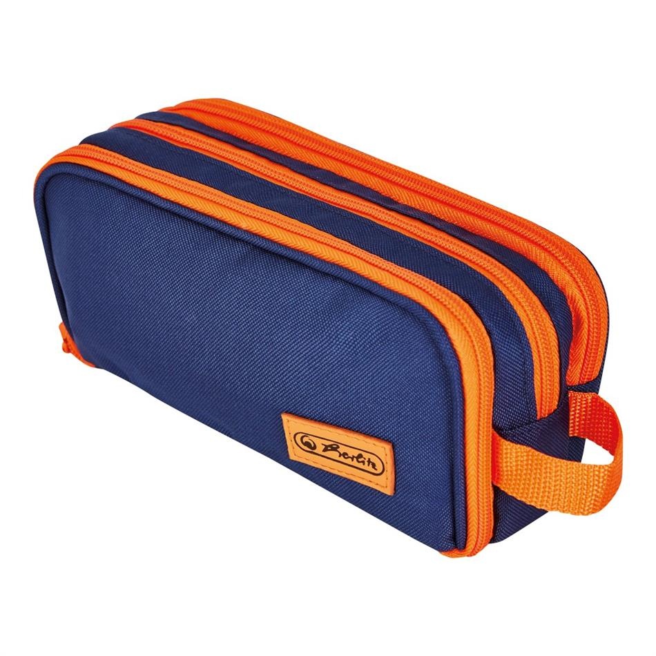 Herlitz pinal, 3 lukuga - Neon, sinine/oranž