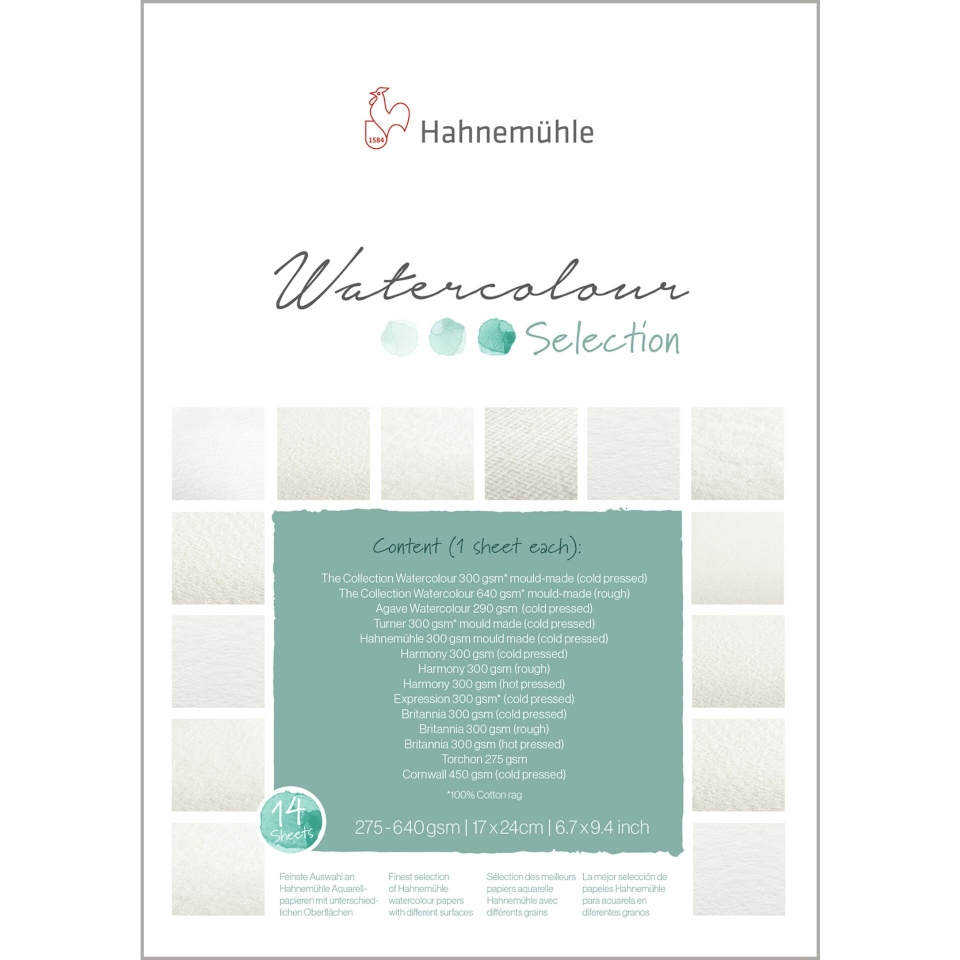 Hahnemühle joonistusplokk Aquarell Selection Pad 17 x 24 cm 14 Sheets