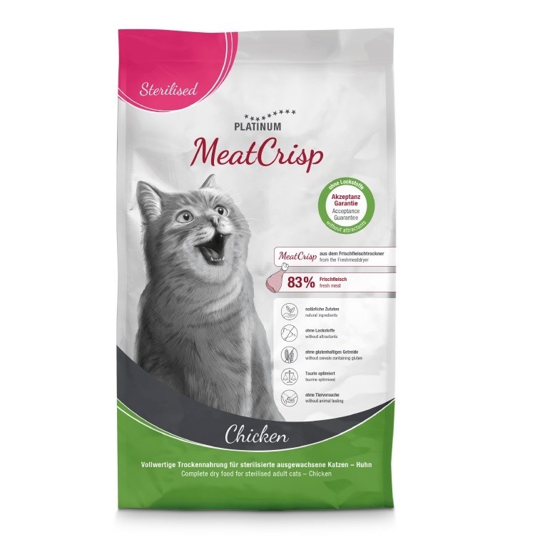 Platinum kuivtoit kassile MeatCrisp Sterilised Chicken, 1,5kg