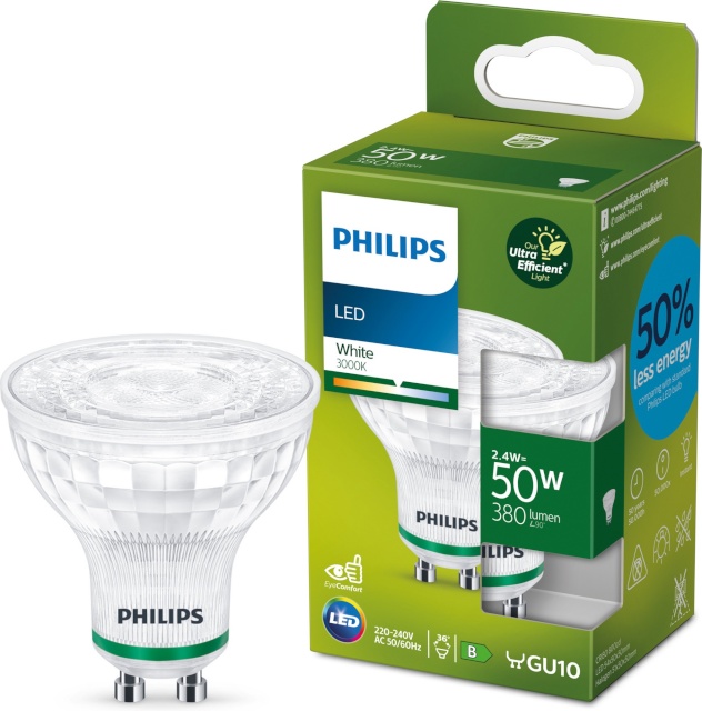 Philips LED pirn Ultra Efficient LED GU10 3000K 380lm