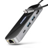 AXAGON HMC-6GLN USB 5Gbps hub, 2x USB-A, USB-C, HDMI 4k/60Hz, RJ-45