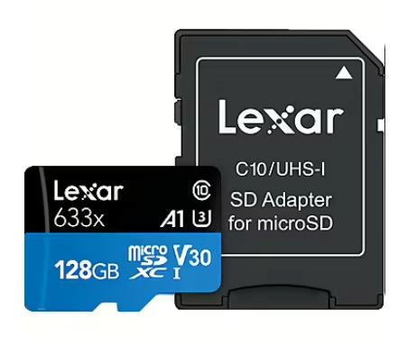 Lexar mälukaart microSD 128GB C10 A2 U3 V30 170MB/s sinine Plus
