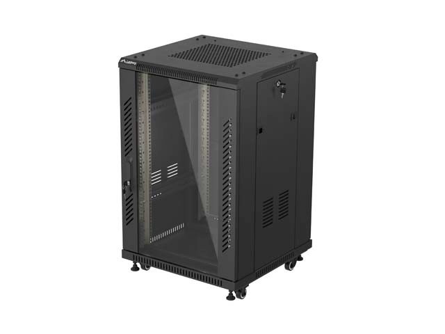 Lanberg serverikapp 19-" 18U floor-standing Rack Cabinet, 600x600, perforated Door, LCD (flat-pack), must