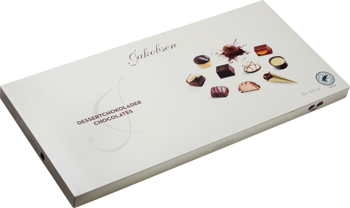 Jakobsen šokolaadiassortii Dessert Chocolates, 675 g