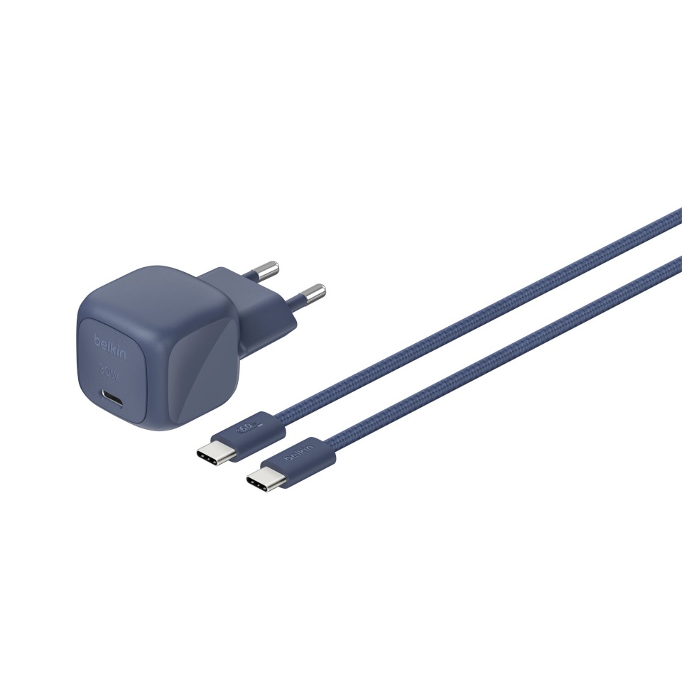 Belkin laadija BOOST Charge USB-C/USB-C 30WLad.PD,in+Kab.WCA008kq2MBL-B6