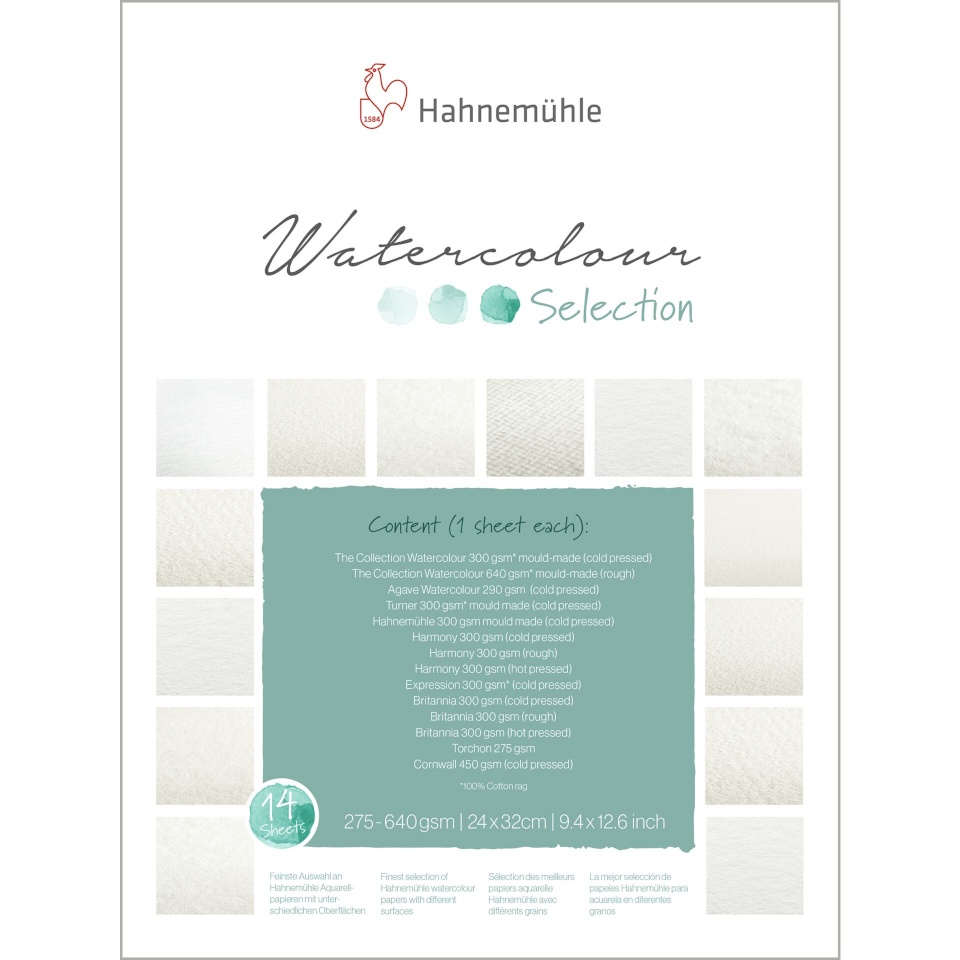 Hahnemühle joonistusplokk Aquarell Selection Pad 24 x 32 cm 14 Sheets