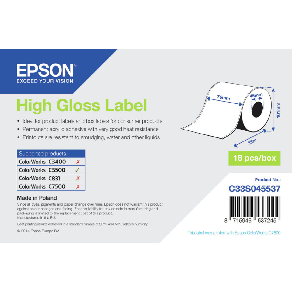 Epson Termiline paberirull C33S045537 1tk