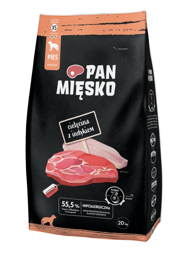 Pan Mięsko kuivtoit koerale Veal with Turkey XS, 20kg