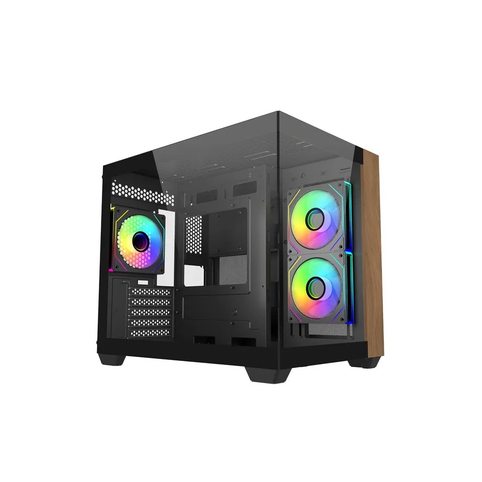 Cooler Master korpus Elite 481 Wood (must/holz, Tempered Glass x 2)