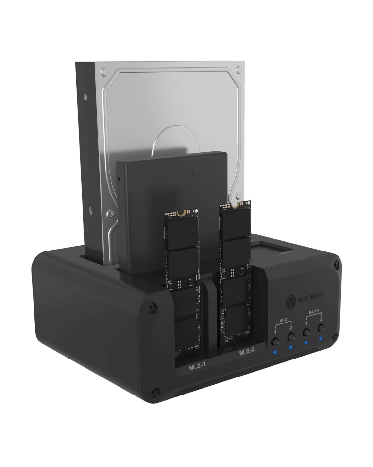 Raidsonic dokkimisalus 4-bay Enclosure for 2x M.2 NVMe and 2x 2.5"/3.5" HDD/SSD | IB-2925MS-CU31