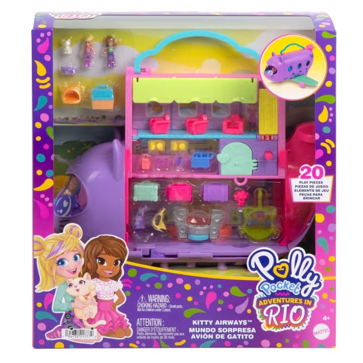 Mattel mängufiguur set Polly Pocket Kitty Airways Playset