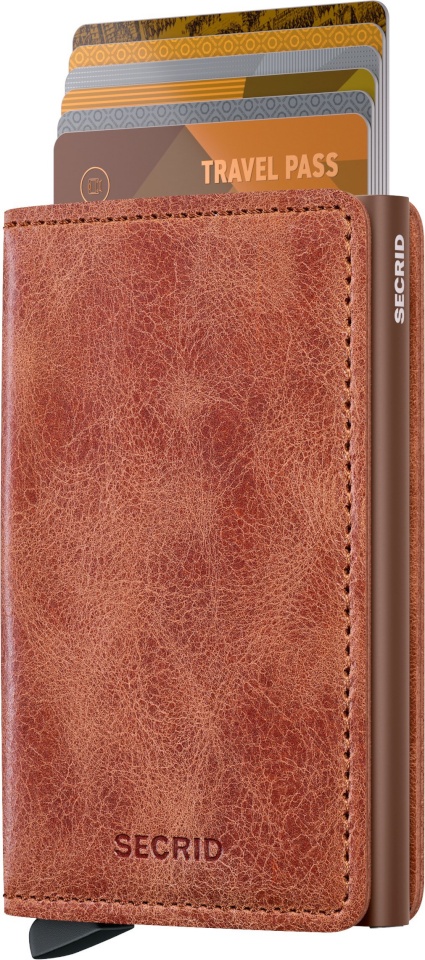 Secrid Slimwallet Vintage konjaki-pruun rahakott