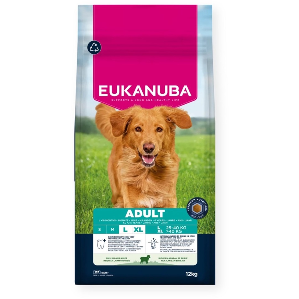 Eukanuba kuivtoit koerale Adult L XL Rich in Lamb & Rice, 12kg