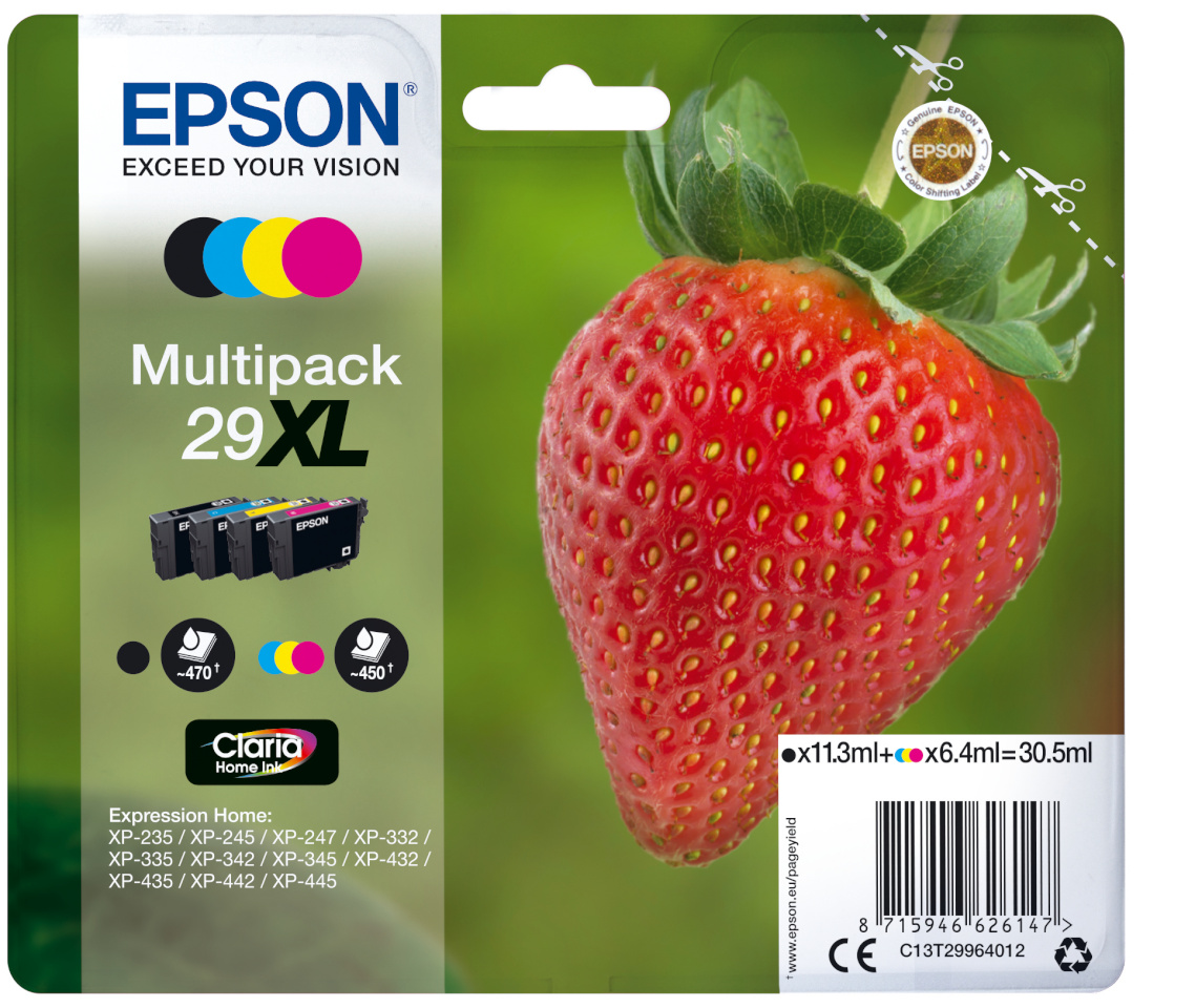 Epson tindikassett Ink 4 Color Multipack No 29XL Epson29XL 29XL (C13T29964012)