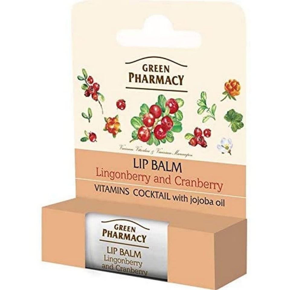 Green Pharmacy huulepalsam Lingonberry and Cranberry 3,6 g Kreemikas