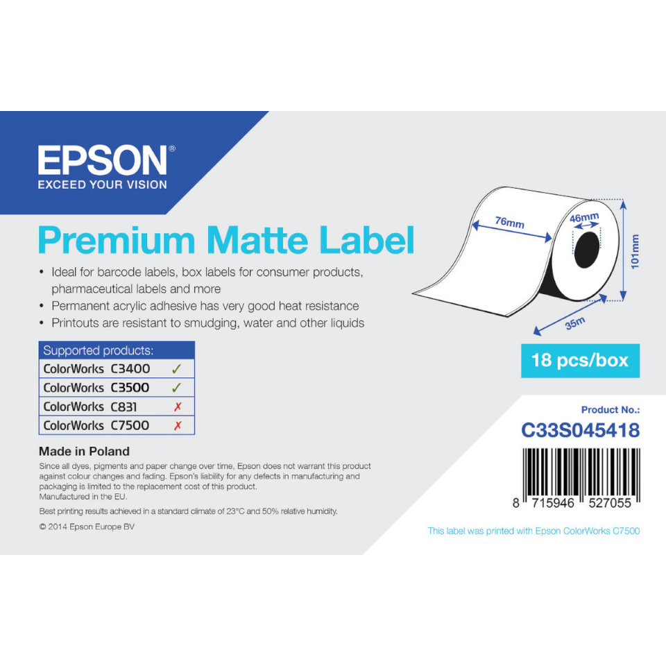 Epson Termiline paberirull C33S045418 1tk