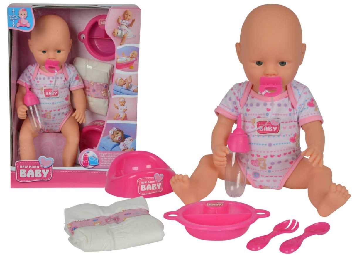 Simba mängunukk New Baby Born Bobas z akcesoriami, gumowa
