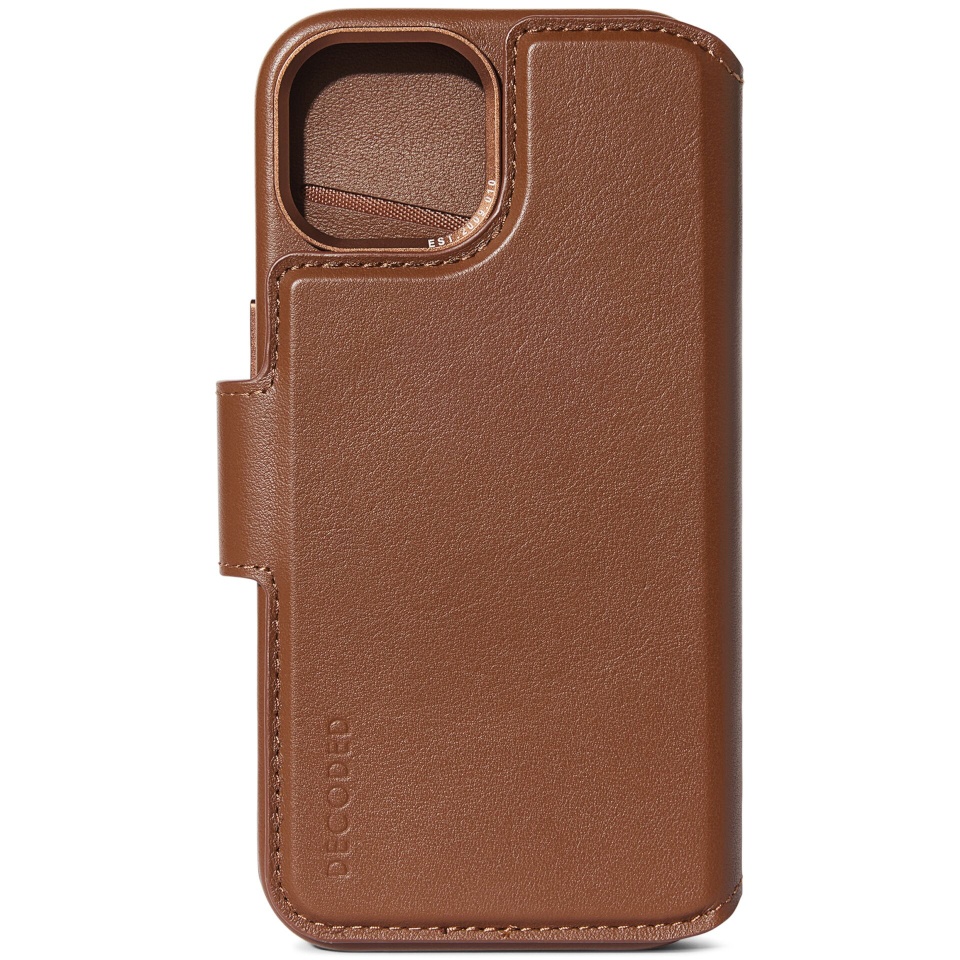 Decoded kaitsekest Leather Detachable Wallet for iPhone 15 Plus Tan