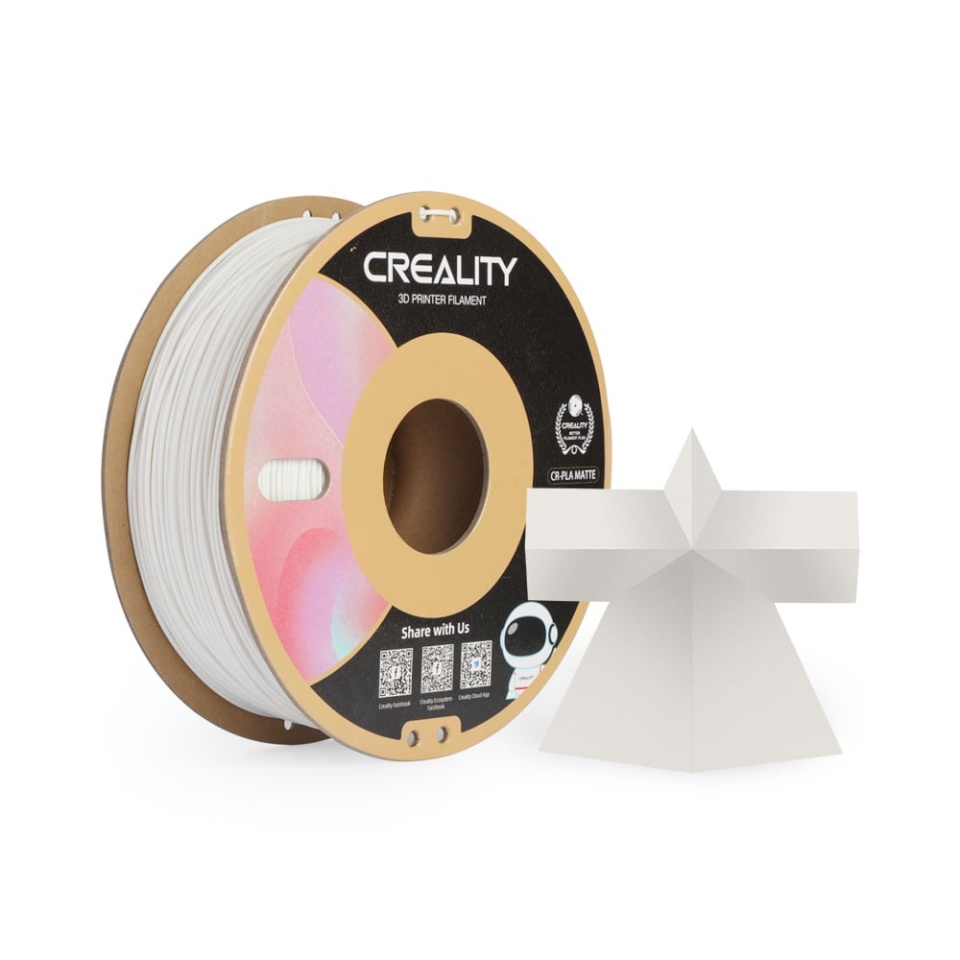 Creality CR-PLA matt 3D-printeri filament, 1,75 mm, krohvvalge