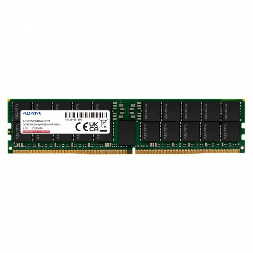ADATA mälu Memory DDR5 5600MHz RDIMM 64GB CL46 ST (Hynix 4096x4)