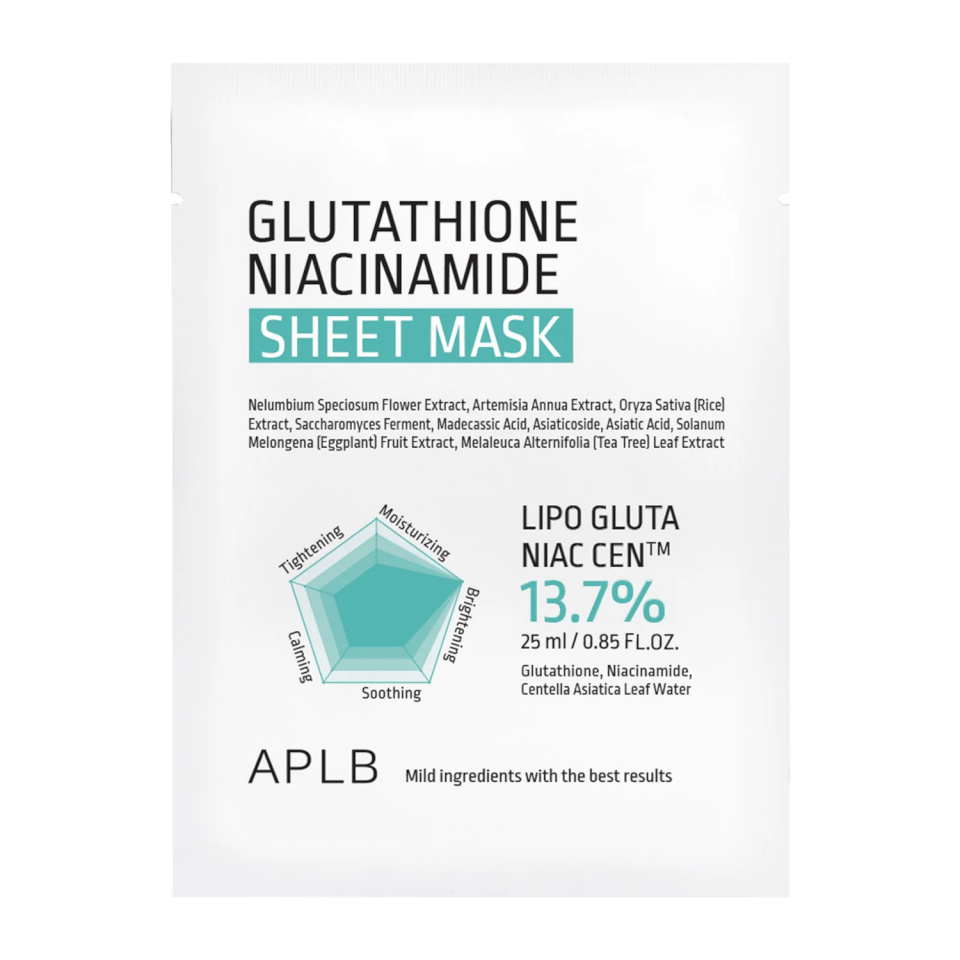 APLB näomask Glutathione Niacinamide Sheet Mask 25ml, unisex