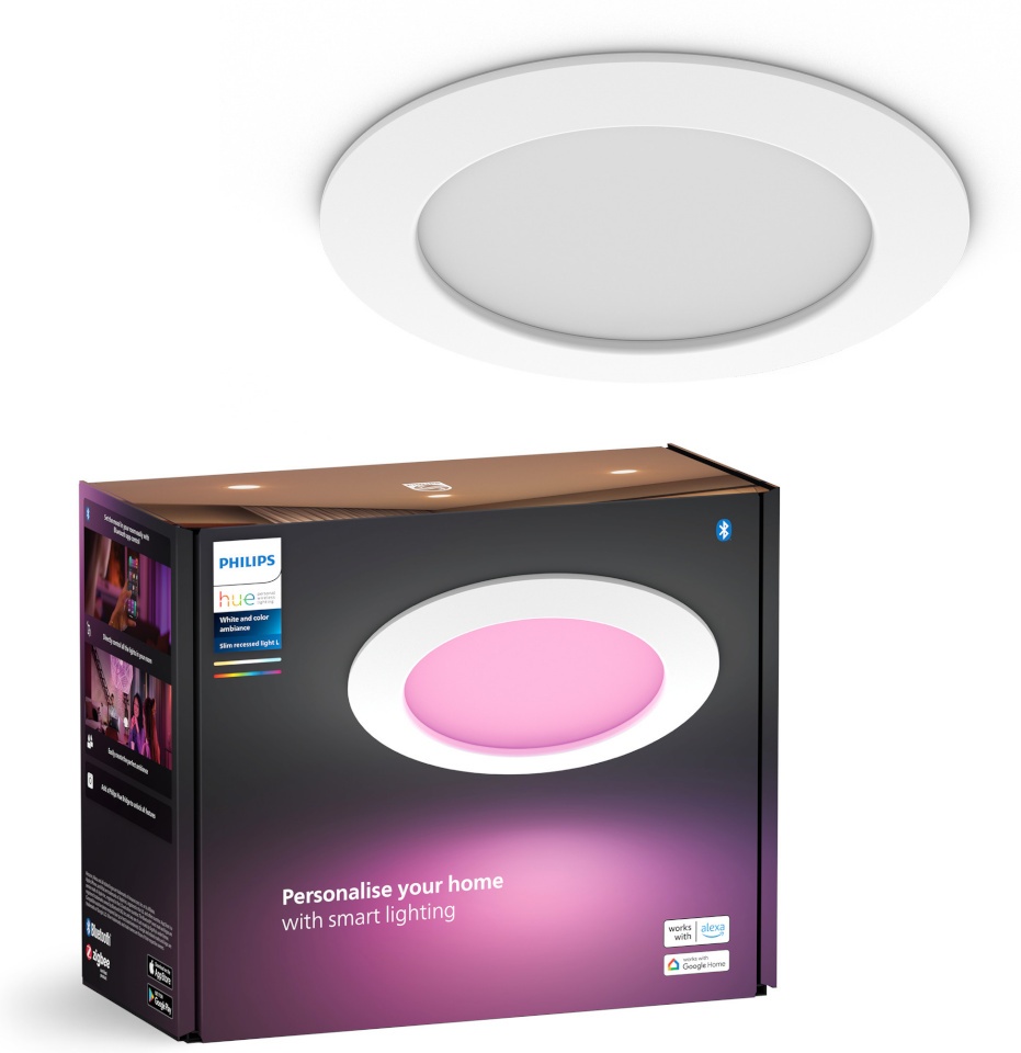 Philips Hue Slim süvistatav valgus L süvistatav prožektor, 170 mm, valge