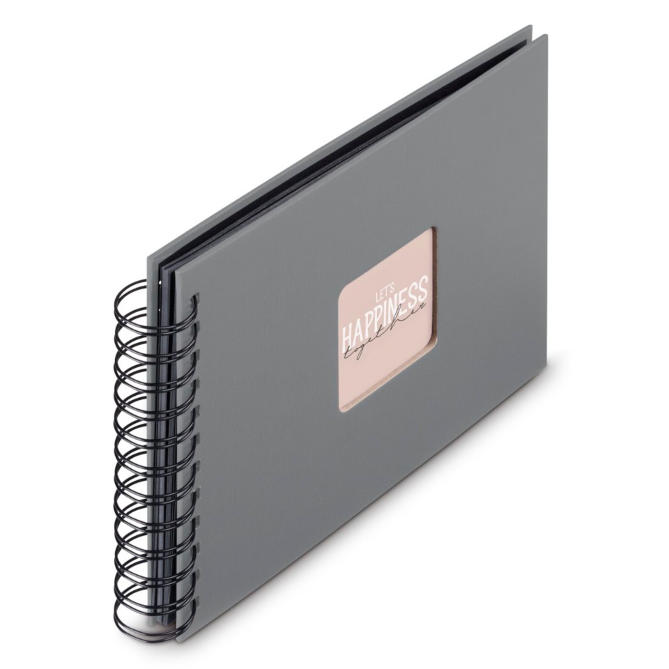 Hama fotoalbum Fine Art Spiral Steingrau 24x17 50 schwarze Seiten 9839